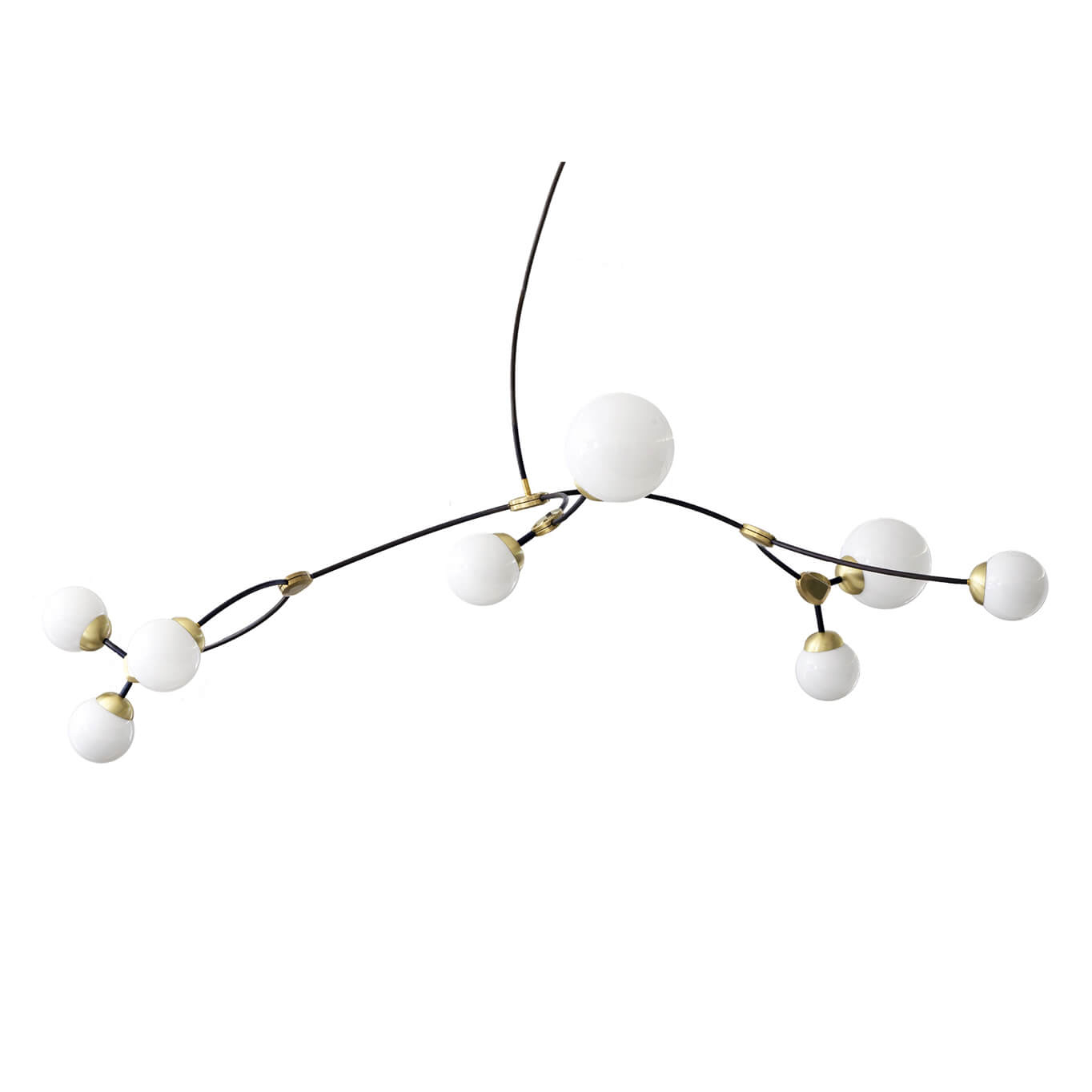 Suspension IVY 8 Blanc opalin/ laiton CTO LIGHTING