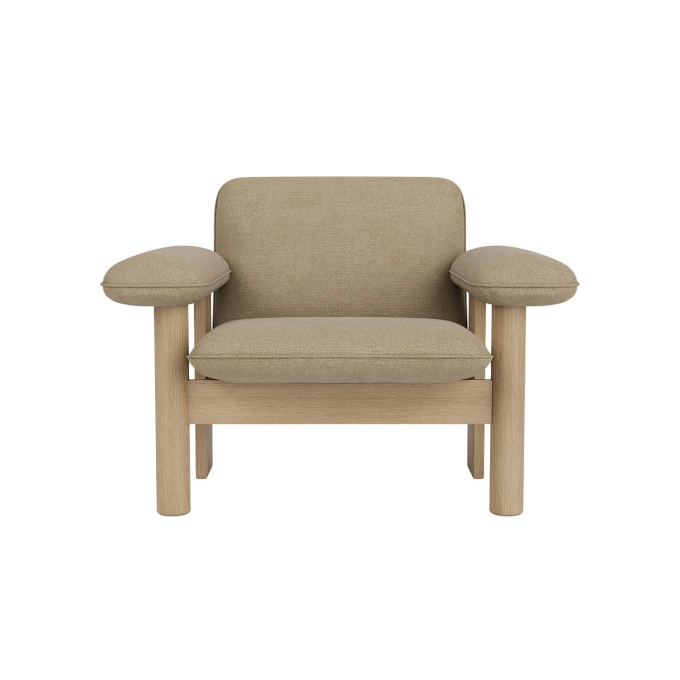Fauteuil BRASILIA Dossier Bas Chêne/ Audo Bouclé 02 AUDO COPENHAGEN