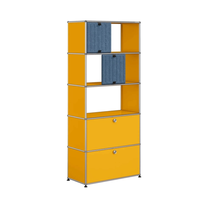 Meuble de rangement USM HALLER M69 Jaune Or/Soft Panel Bleu USM HALLER