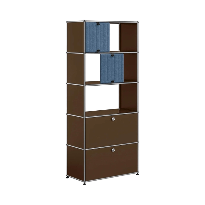 Meuble de rangement USM HALLER M69 Marron USM/Soft Panel Bleu USM HALLER