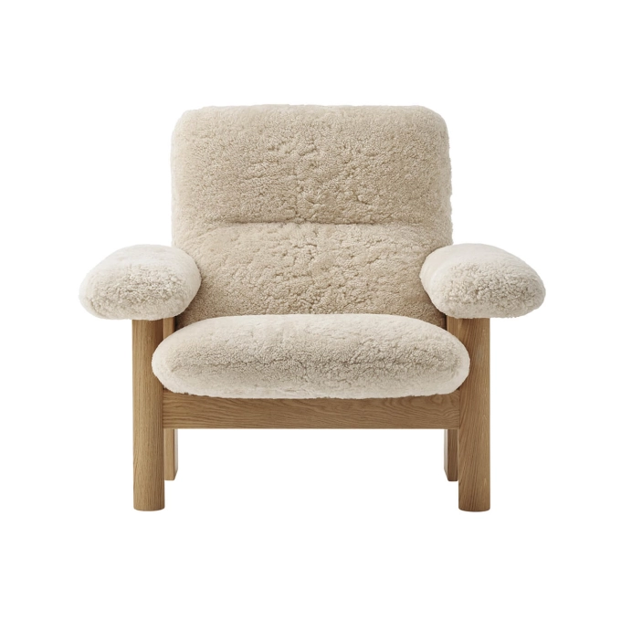 Fauteuil BRASILIA Dossier Haut Chêne/ Sheepskin Nature AUDO COPENHAGEN