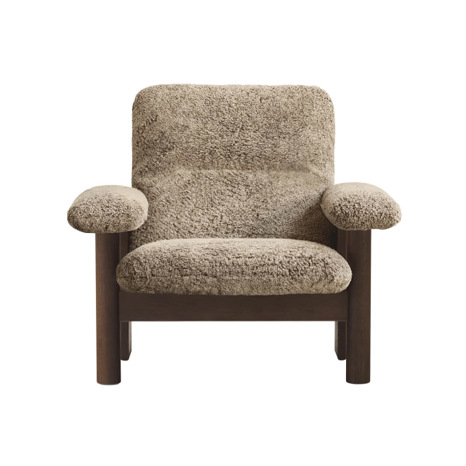 Fauteuil BRASILIA Dossier Haut Noyer/ Sheepskin Sahara AUDO COPENHAGEN