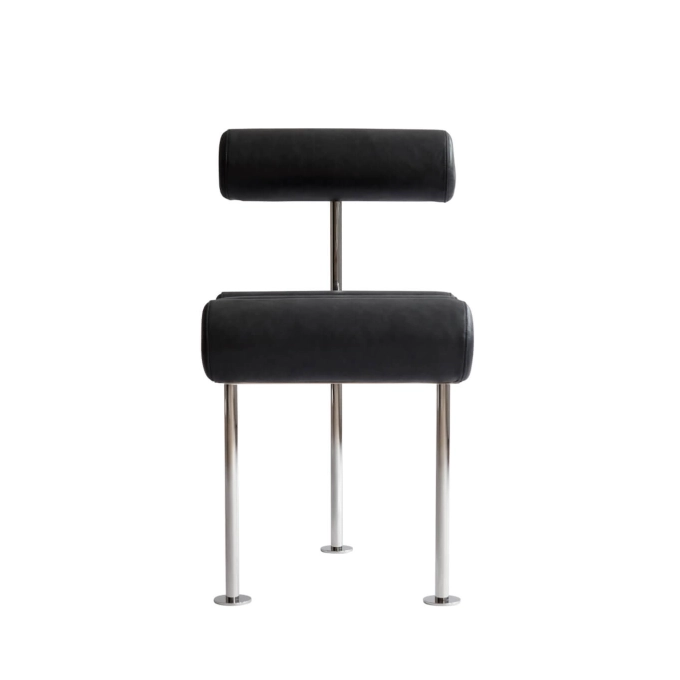 Dining Chair HIRO aniline leather Black 101 COPENHAGEN