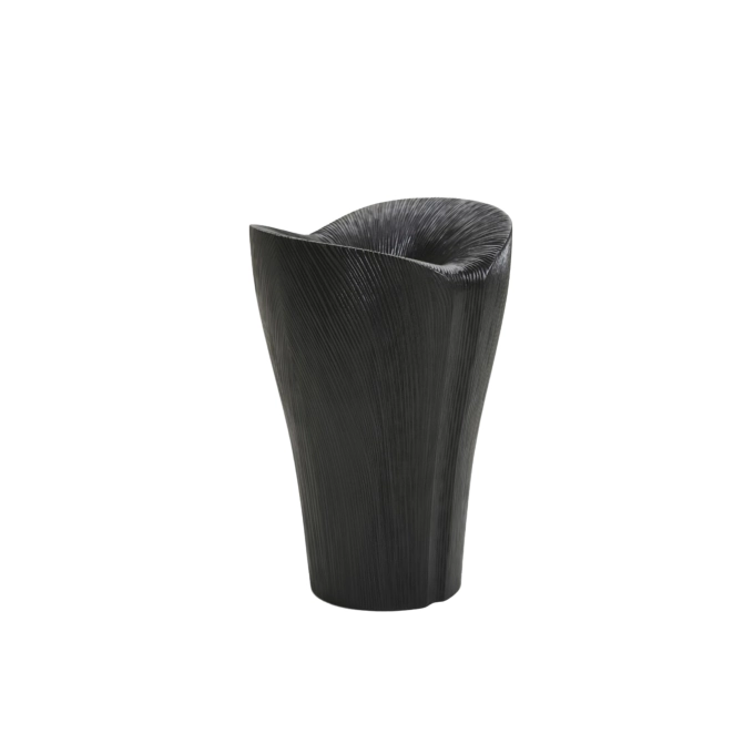 Table Centrepiece KALA tall full base carved Maple black ZANAT