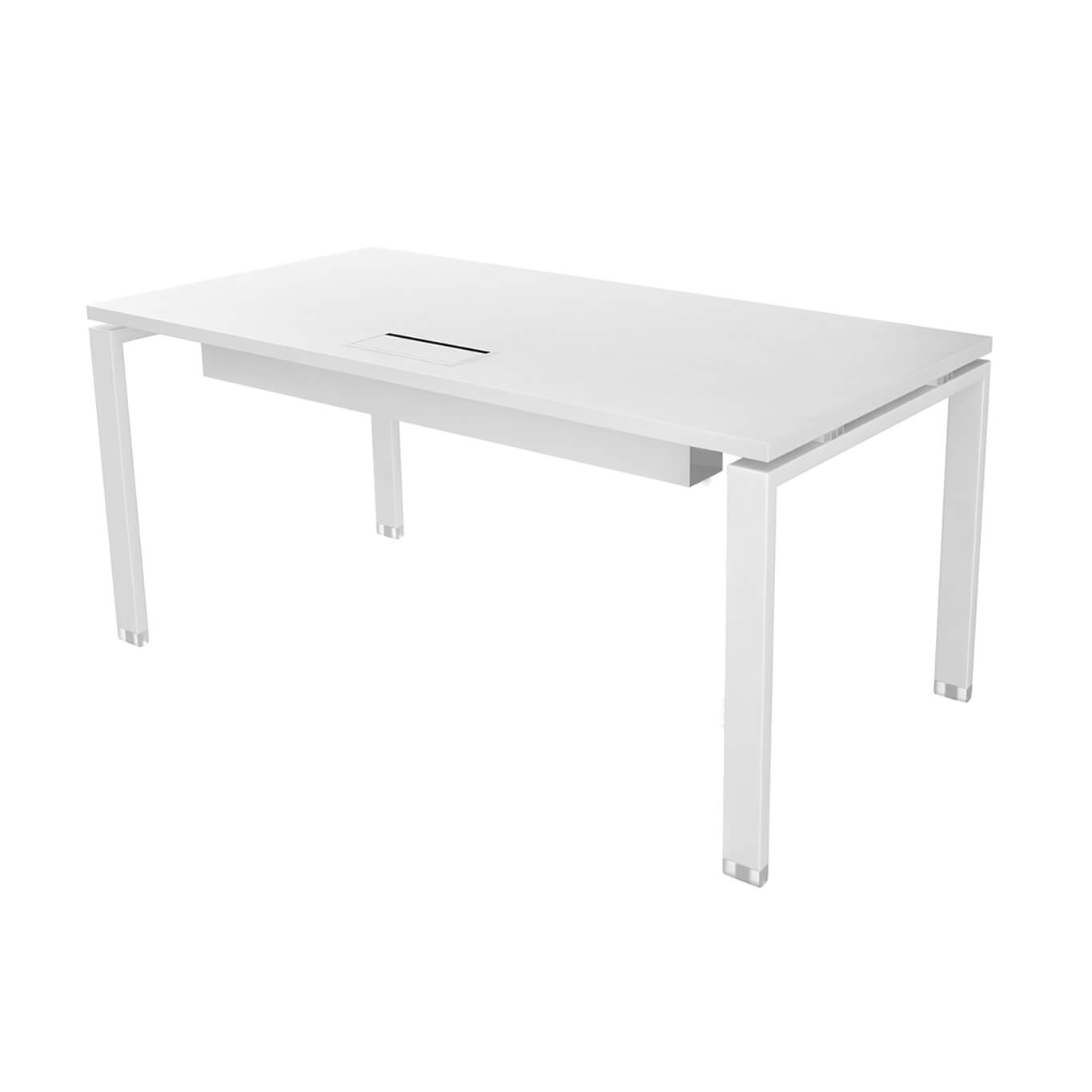 Office Desk ATREO straight legs 180x80 with Top Access White ALEA