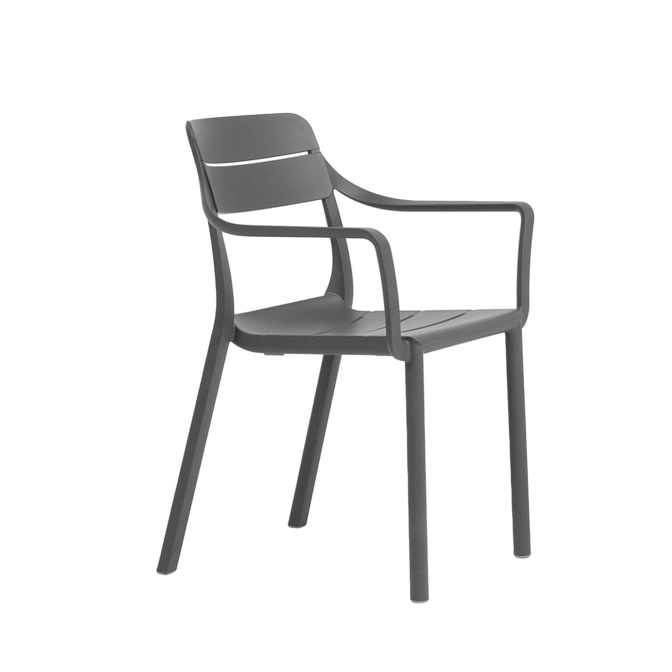 Outdoor Chair and Small Lounge Chair CASSIA avec accoudoirs Basalte NARDI