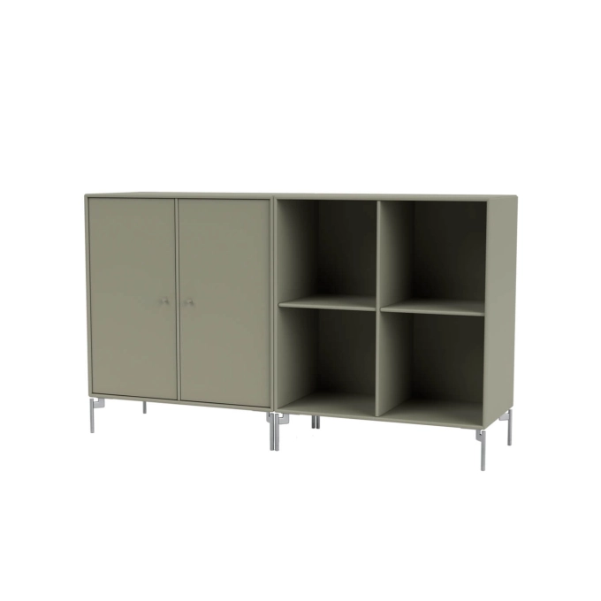 Storage Unit PAIR chrome legs Fennel MONTANA