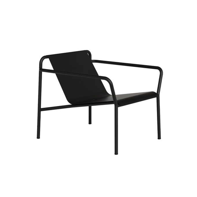 Outdoor Lounge Chair PANORAMA Graphite Black with armrests TIPTOE