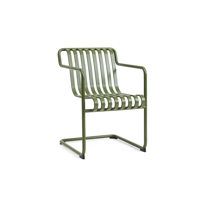 Outdoor Chair and Small Lounge Chair PALISSADE CANTILEVER Dining Olive green HAY