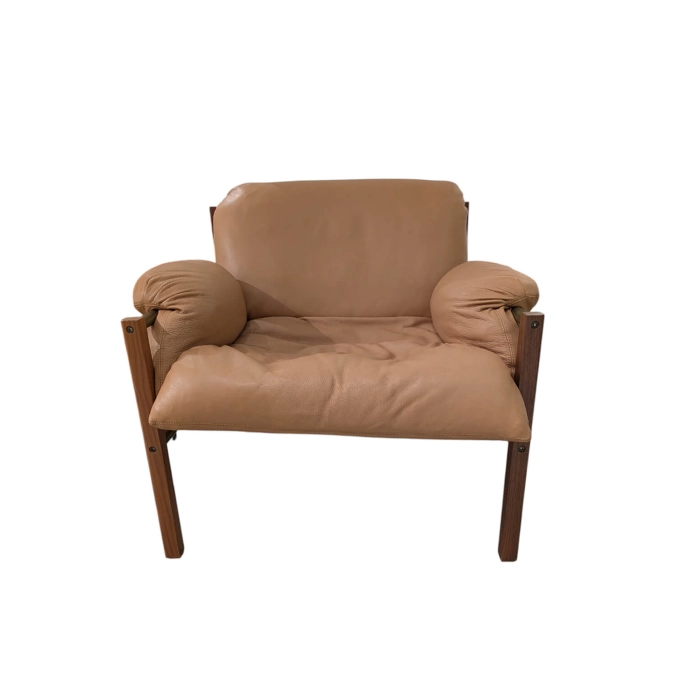 Second-life Lounge Chair SLING CLUB Camel BASSAMFELLOWS