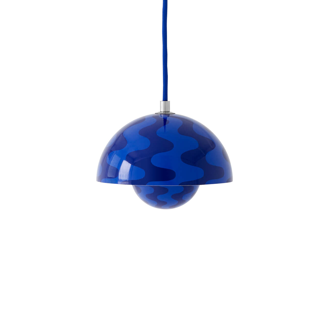 Pendant Light FLOWERPOT VP10 Cobalt Blue & Twilight Blue Pattern AND TRADITION