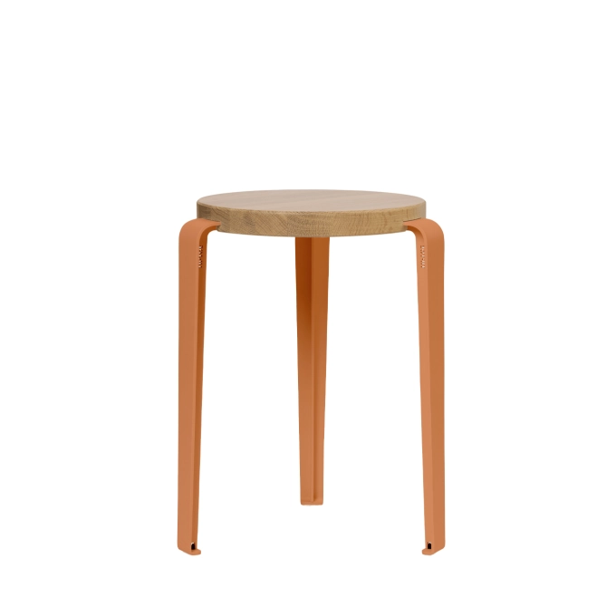 Tabouret LOU Chêne/Rouge Tangerine TIPTOE
