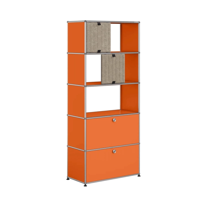 Meuble de rangement USM HALLER M69 Orange Pur/Soft Panel Taupe USM HALLER