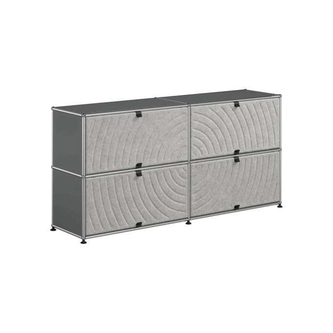 Meuble de rangement USM HALLER M68 Gris Moyen/Soft Panel Gris USM HALLER