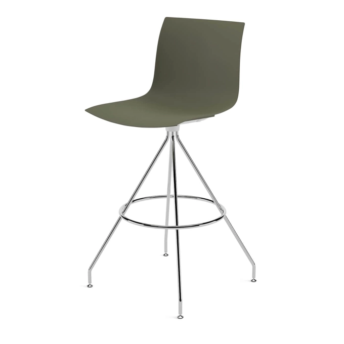 Bar Stool CATIFA RE 46 swivel base H 75 Green ARPER
