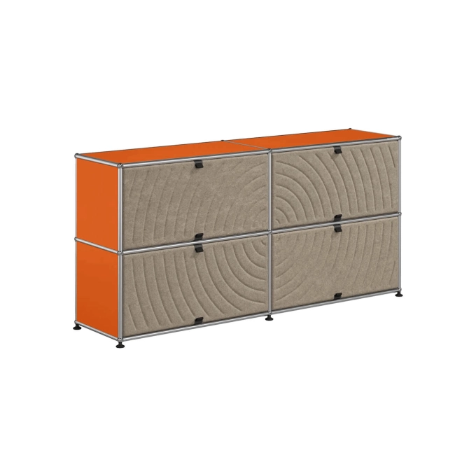 Storage Unit USM HALLER M68 Orange Pur/Soft Panel Taupe USM HALLER