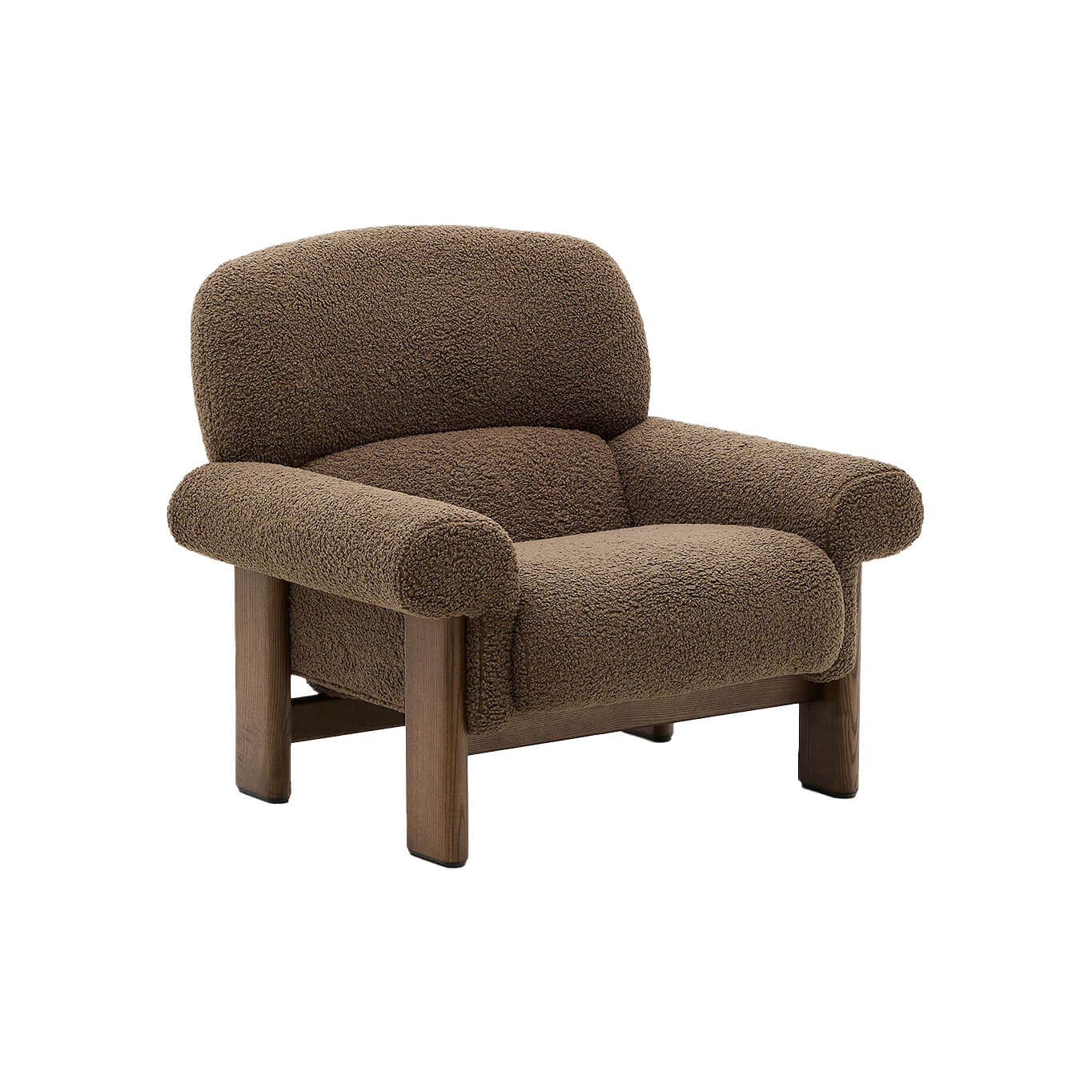 NEMA Tissu bouclette taupe / Frêne finition Noyer KAVE HOME
