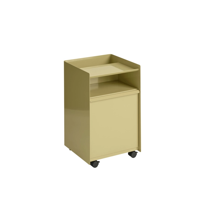 Desserte FOLDED avec tiroir H 61,5 Beige/Vert foncé MUUTO