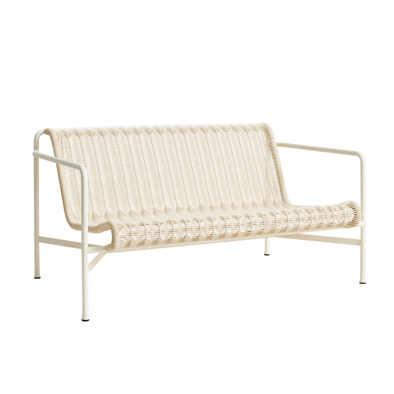 Canapé extérieur Banc PALISSADE CORD Lounge Blanc Crème HAY