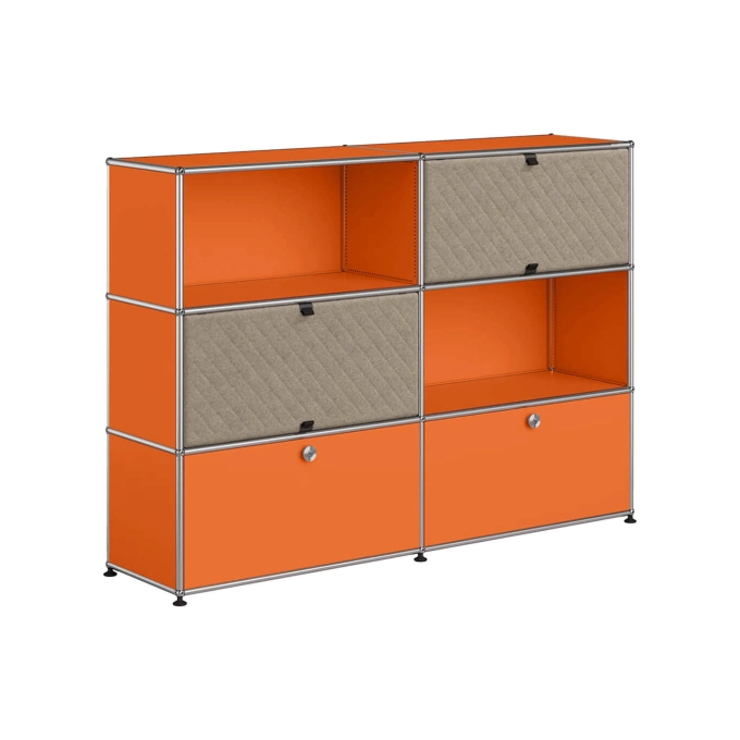 Storage Unit USM HALLER M66 Orange Pur/Soft Panel Taupe USM HALLER