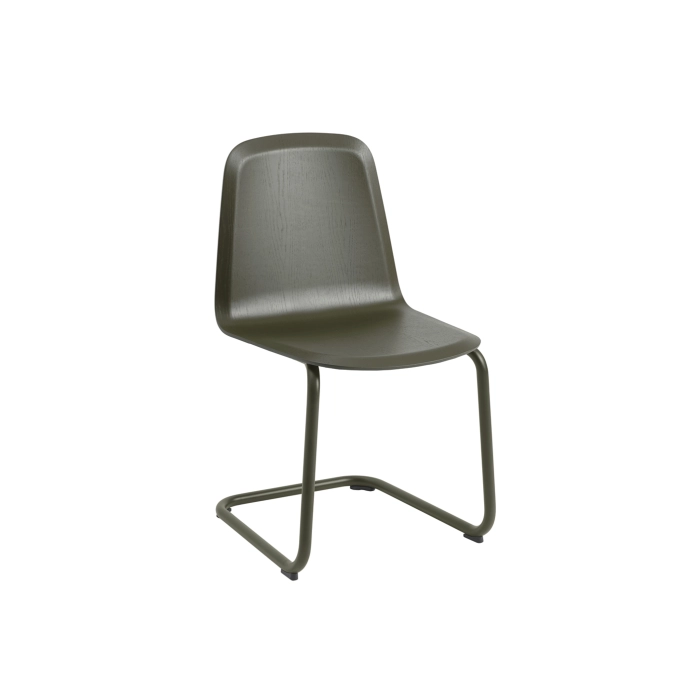 Dining Chair BRINK Dark olive sled legs MUUTO