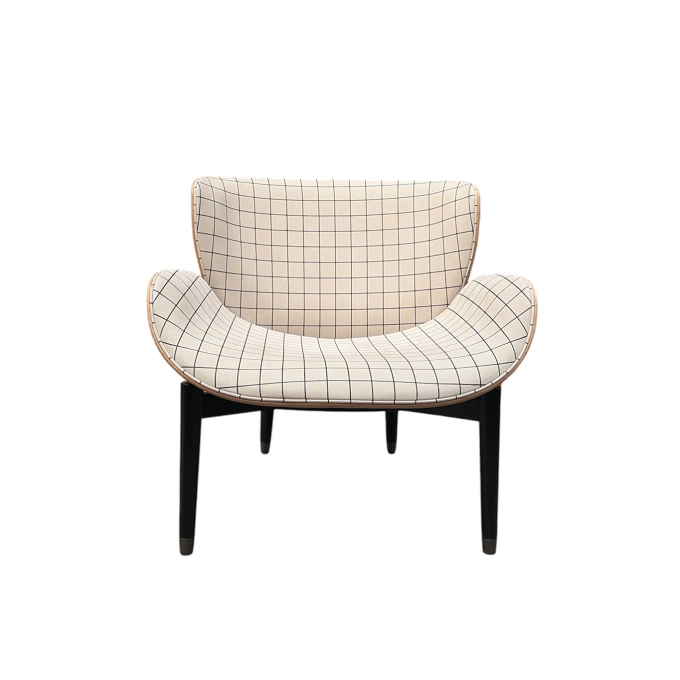 Fauteuil JORGEN Cuir piètement bois BAXTER MADE IN ITALY