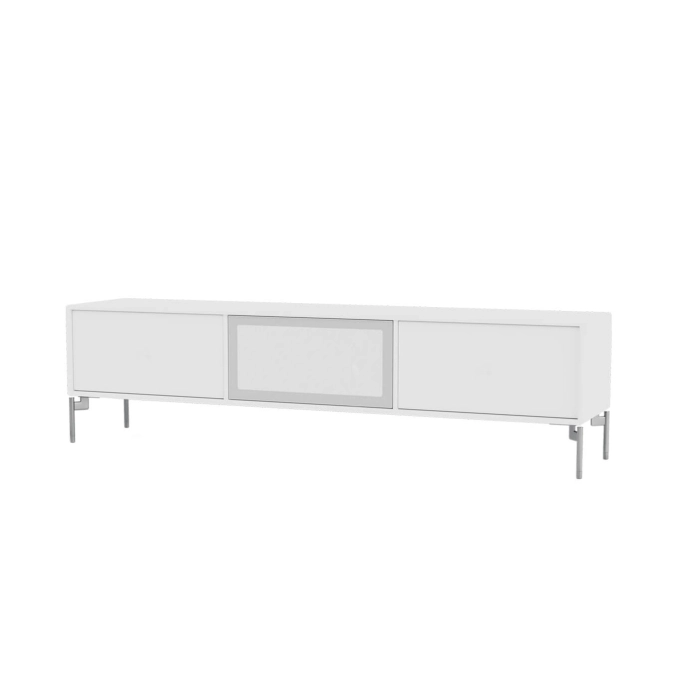 TV Stand OCTAVE V chrome legs White MONTANA
