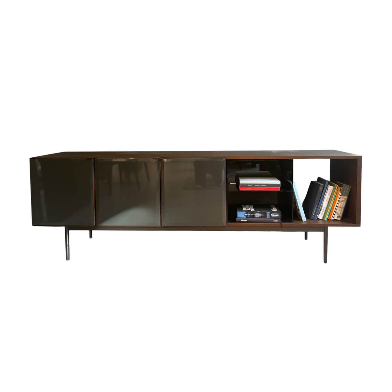 MORRISON Chêne teinté Tabac laqué MINOTTI