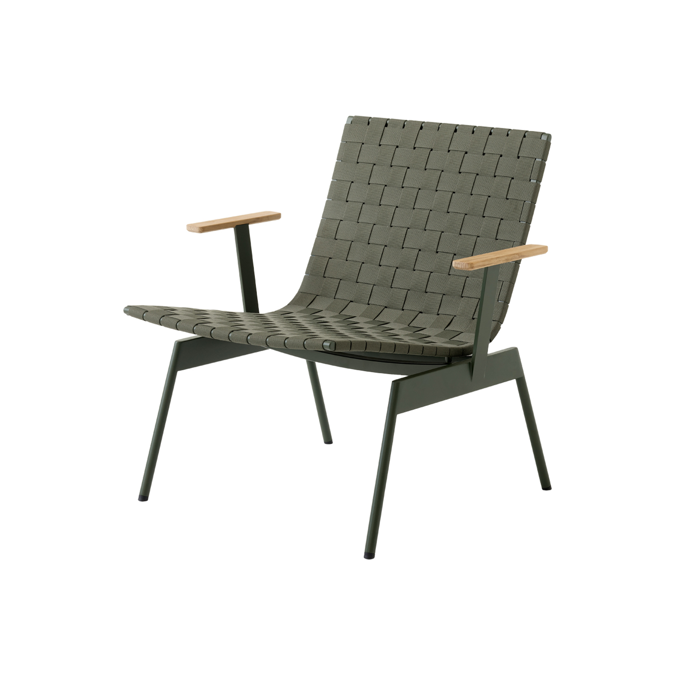 Outdoor Lounge Chair VILLE AV45 with armrests Bronzed Green AND TRADITION