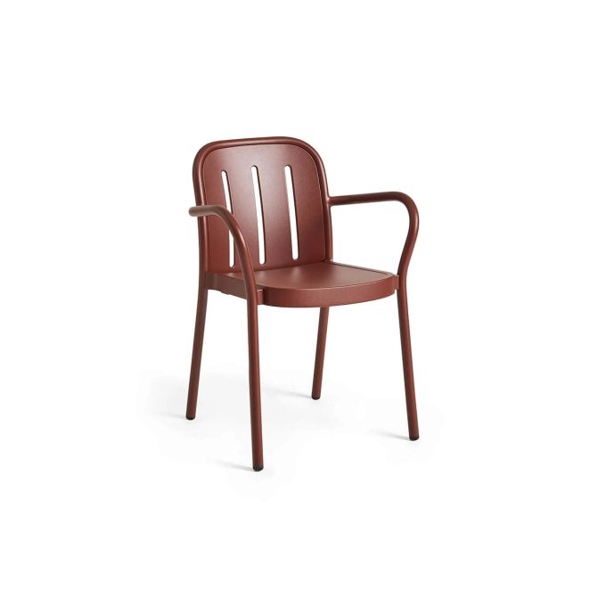 Outdoor Chair and Small Lounge Chair DEVILLE with armrests Red HAY