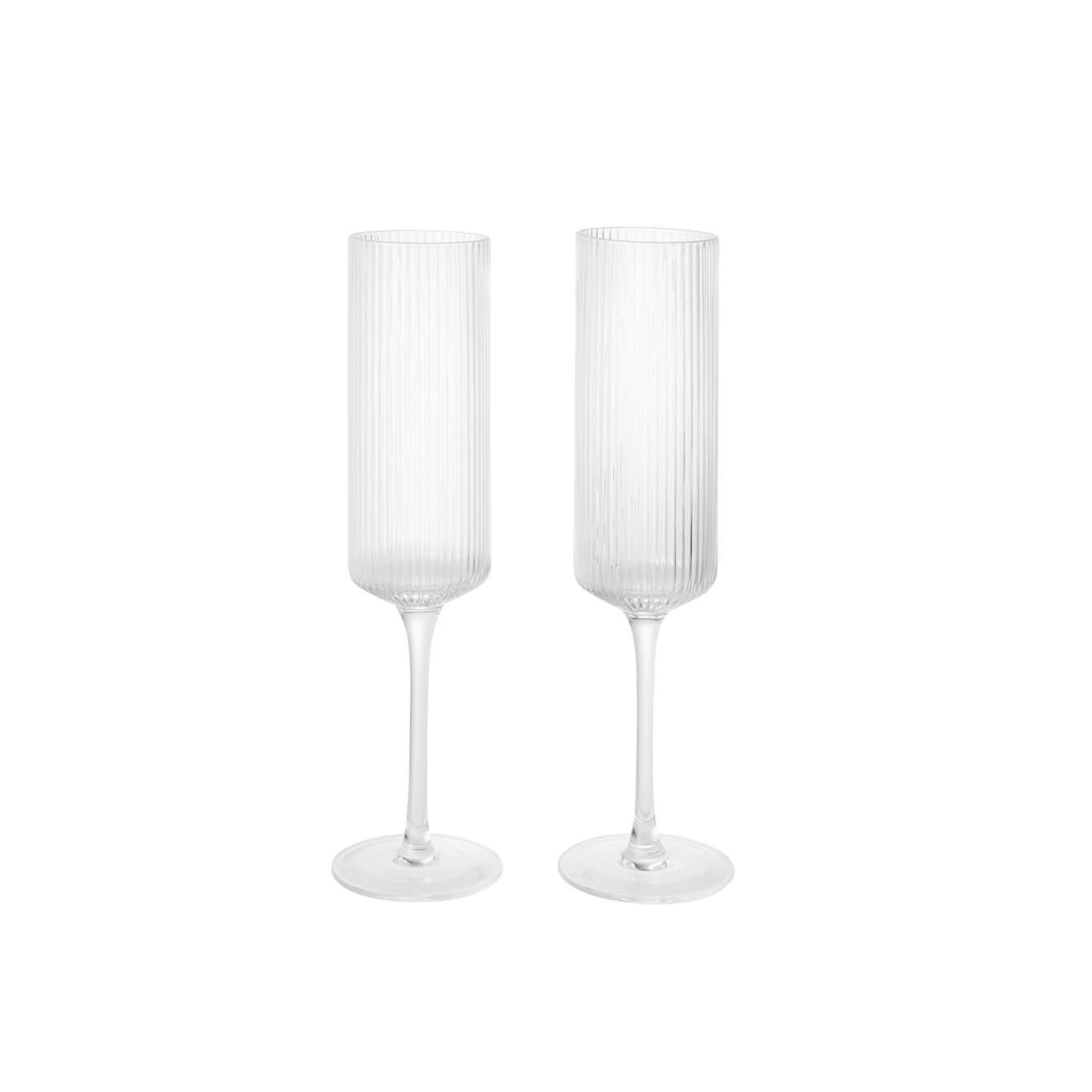 Carafe & verre Set de 2 flûtes à Champagne RIPPLE Transparent FERM LIVING