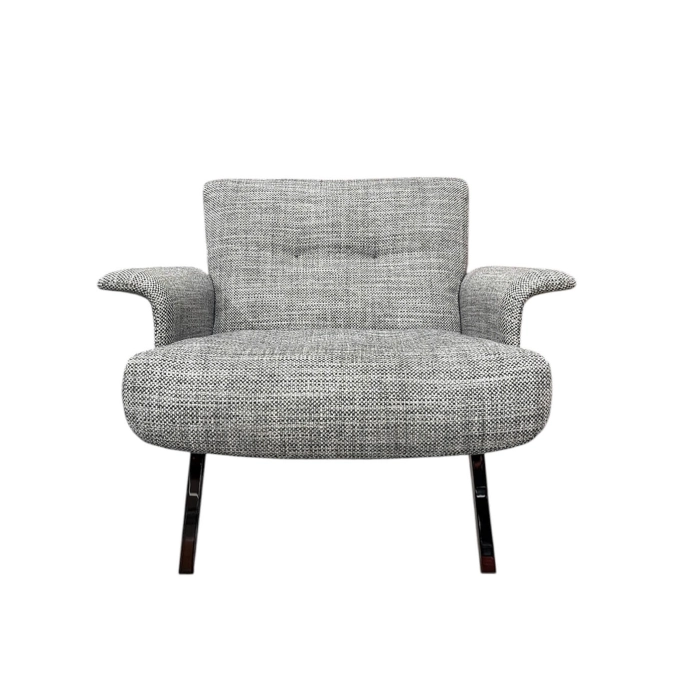 Fauteuil DAIKI Noyer et tissu Gris MINOTTI