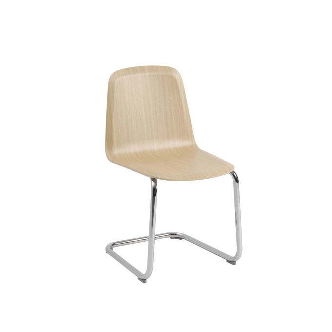 Dining Chair BRINK Oak/Chrome sled legs MUUTO