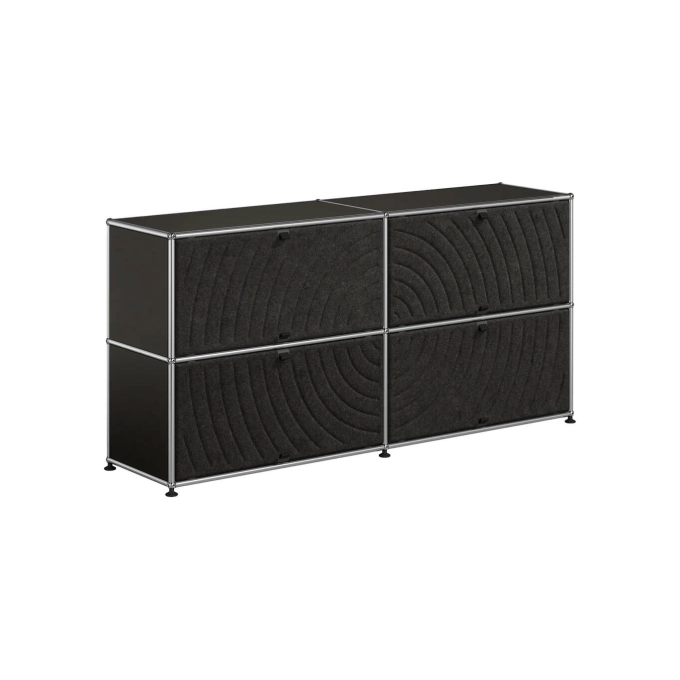 Meuble de rangement USM HALLER M68 Noir Graphite/Soft Panel Gris Foncé USM HALLER