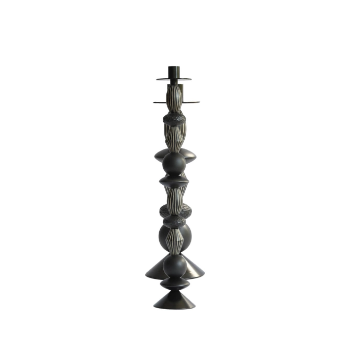 Candle Holder, Candlestick and Candle PLAY & BURN large Maple black ZANAT