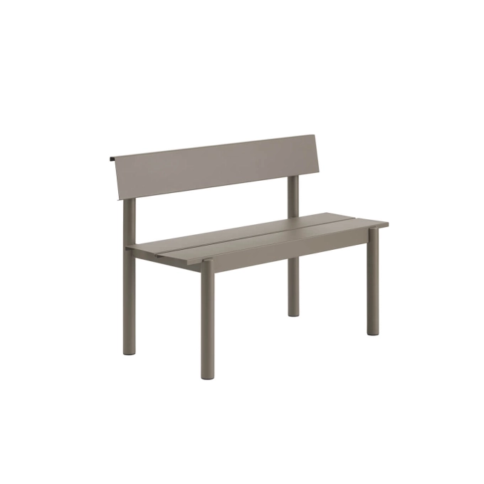 Banc extérieur LINEAR STEEL avec dossier L 110 Taupe MUUTO