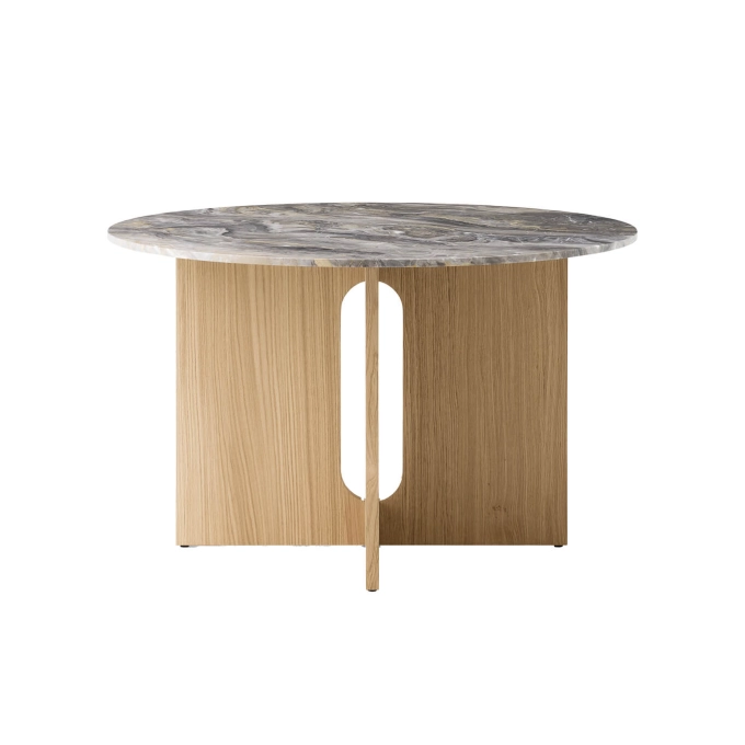 Table ANDROGYNE Ø 120 Chêne Naturel/ Marbre Gris Galaxy AUDO COPENHAGEN