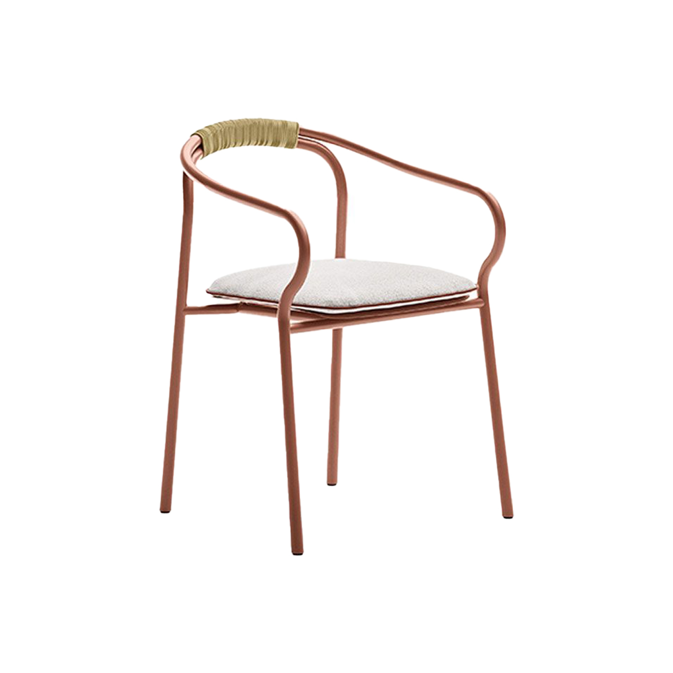 Chaise extérieure SALO avec coussin d'assise Terre cuite/ Nuvola UNOPIÙ
