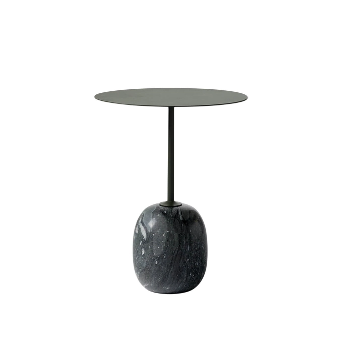 Table d'appoint guéridon LATO LN8 Vert foncé & marbre Verde Grigio AND TRADITION