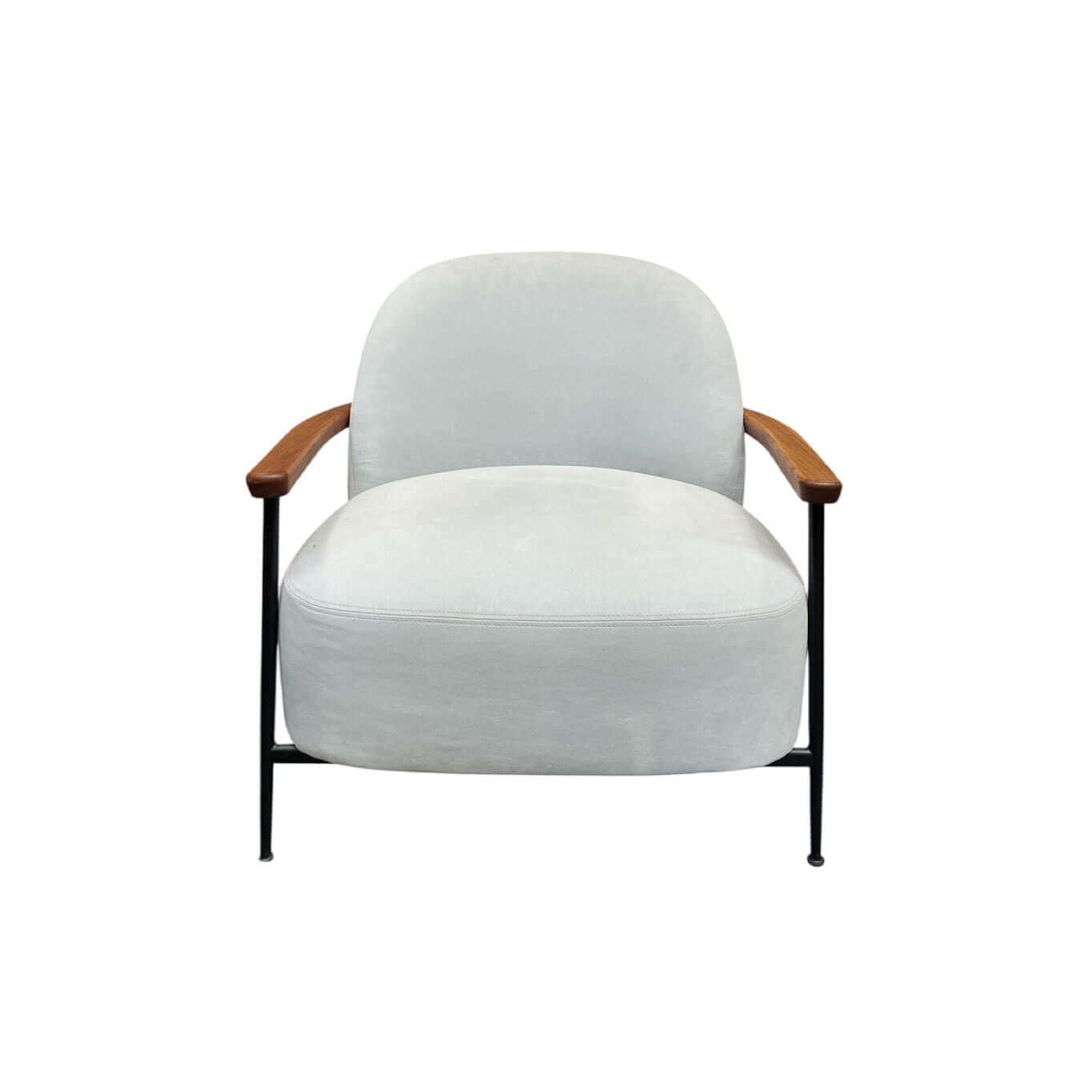 SEJOUR Tissu Blanc Melville / accoudoirs Noyer GUBI