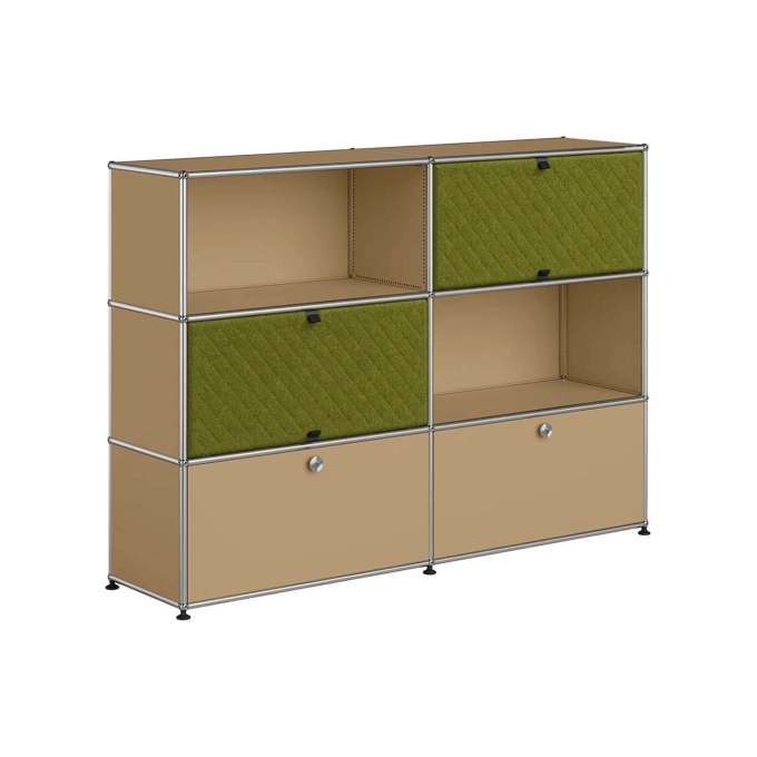 Storage Unit USM HALLER M66 Beige USM/Soft Panel Green USM HALLER