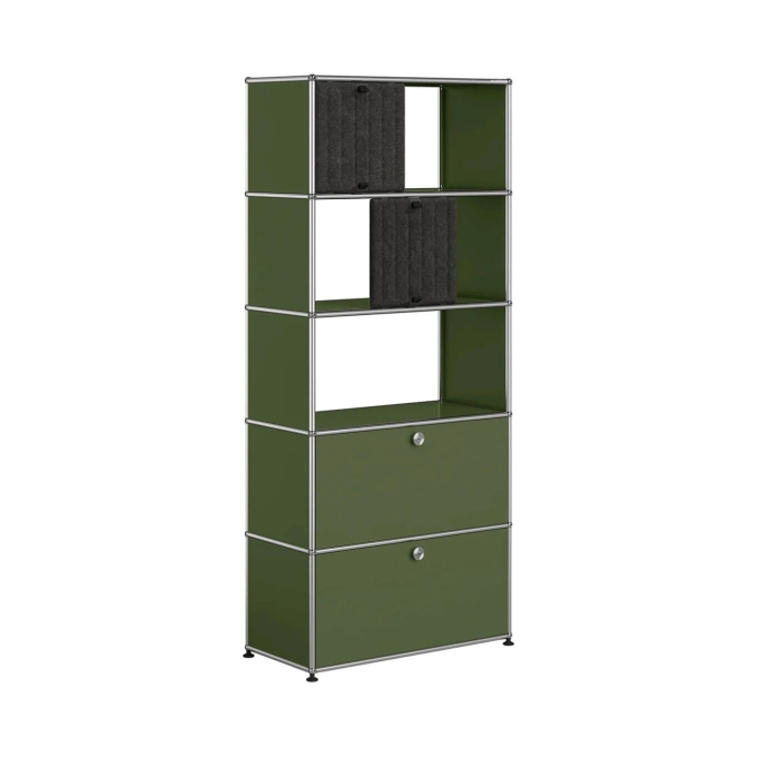 Storage Unit USM HALLER M69 Olive Green/Soft Panel Dark Grey USM HALLER