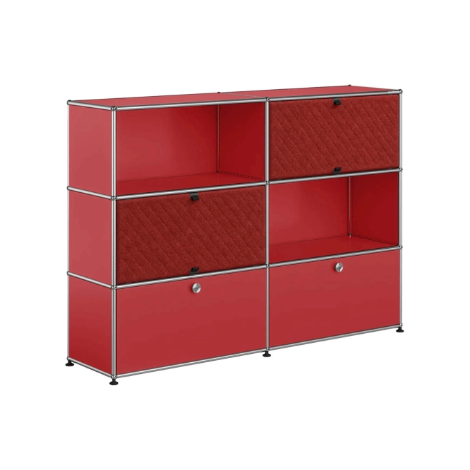 Meuble de rangement USM HALLER M66 Rouge Rubis/Soft Panel Rouge USM HALLER