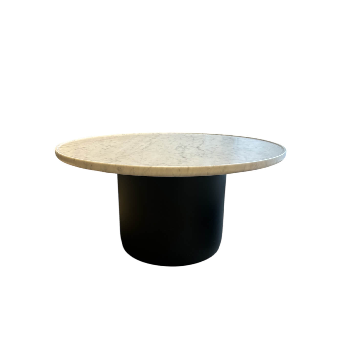 Table basse BUTTON Marbre Carrara Piètement noir mat B&B ITALIA