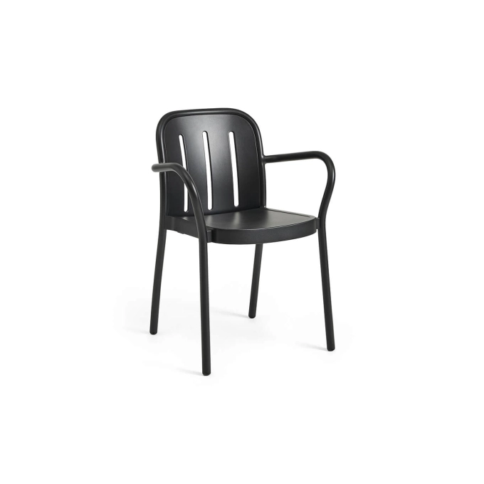 Outdoor Chair and Small Lounge Chair DEVILLE with armrests Anthracite HAY