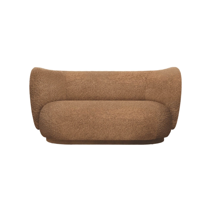 Canapé RICO 2 Places Bouclé Brun Clair FERM LIVING