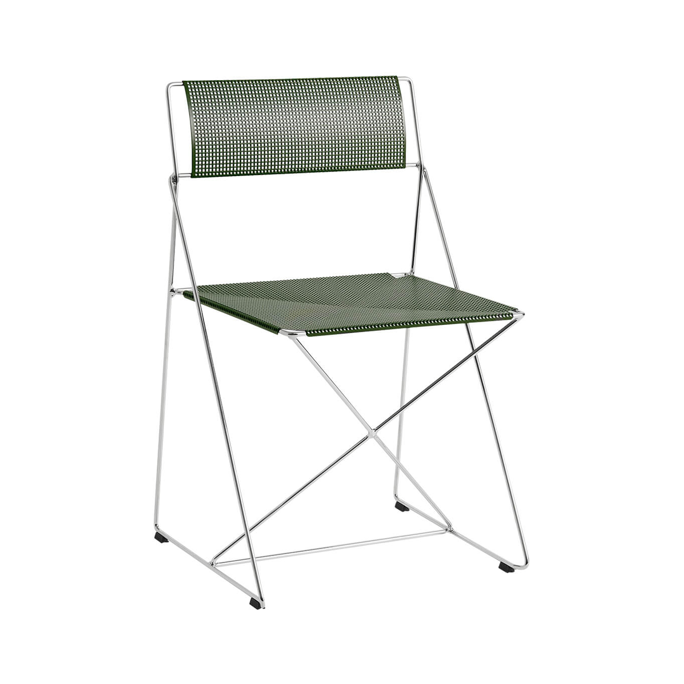 Chaise X-LINE chrome / vert automne HAY