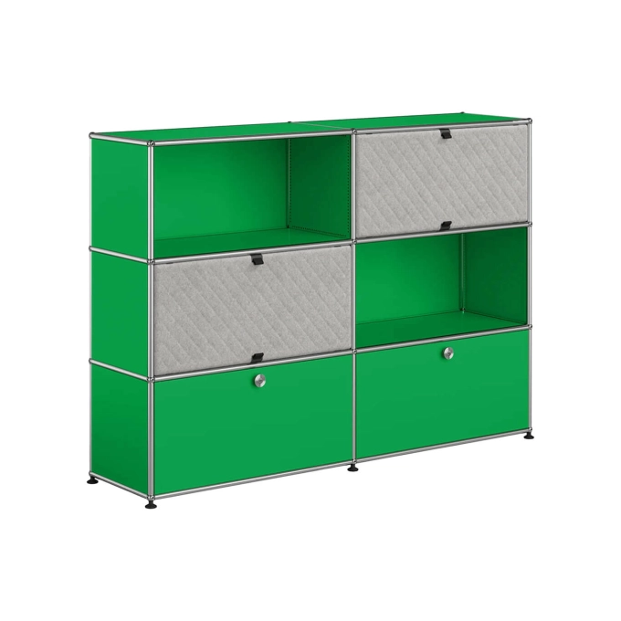 Storage Unit USM HALLER M66 Green USM/Soft Panel Grey USM HALLER