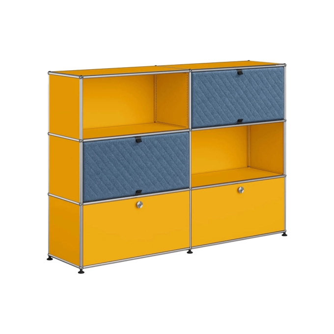 Storage Unit USM HALLER M66 Yellow Gold/Soft Panel Blue USM HALLER