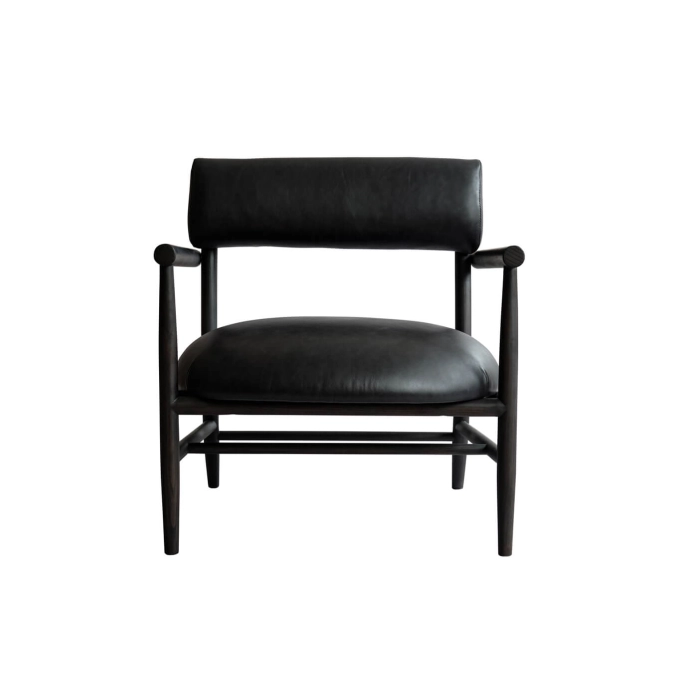 Fauteuil NAMA Lounge Cuir aniline noir/Chêne noir café 101 COPENHAGEN